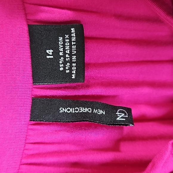 New Direction Fuschia Ruffle Trim Dress Size 14 - Picture 2 of 7